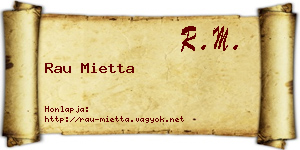 Rau Mietta névjegykártya